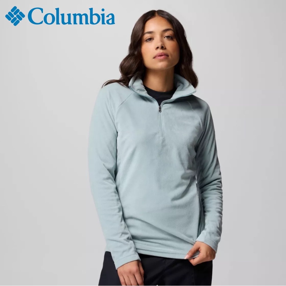 Columbia Fleece 1/4 Zip Mint Green blue Women's M
